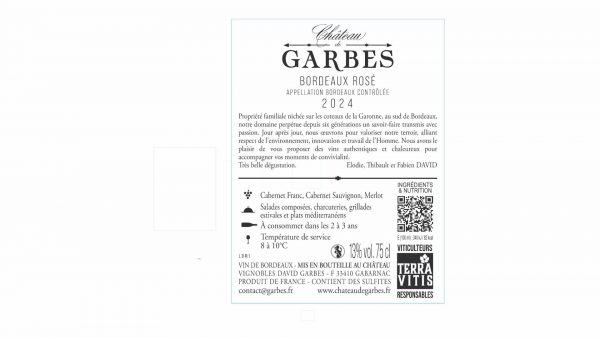 Bordeaux Rosé 2024 - Château de Garbes - 75cl – Image 3